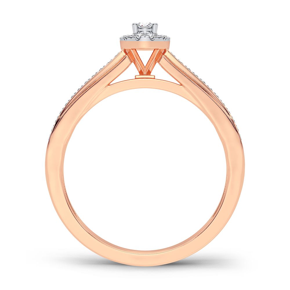 Delicate 14k Rose Gold 0.20CT Lab Diamond Promise Ring