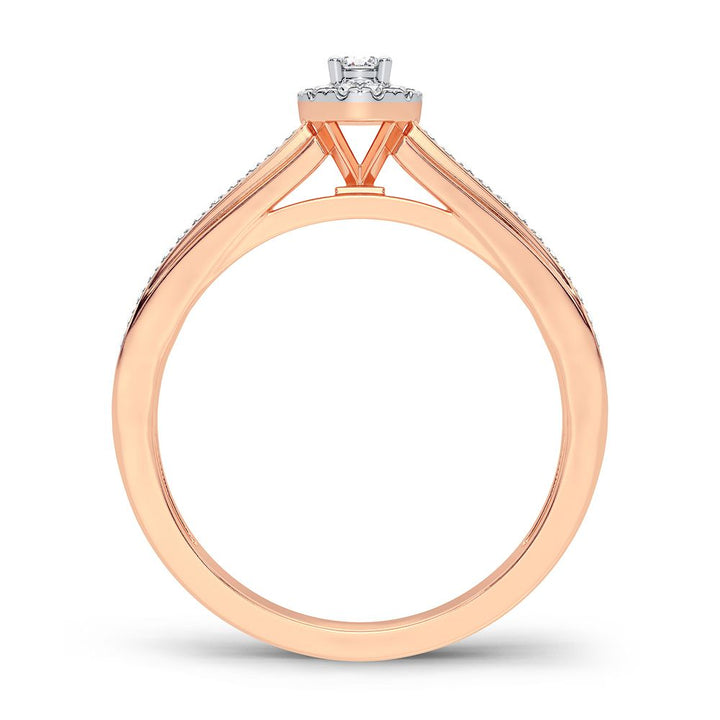 Delicate 14k Rose Gold 0.20CT Lab Diamond Promise Ring