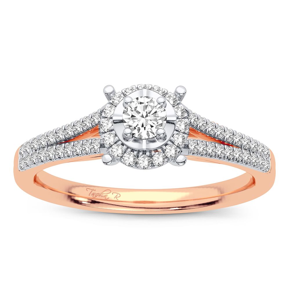Romantic 14k Rose Gold Lab Diamond Promise Ring (0.25CT)