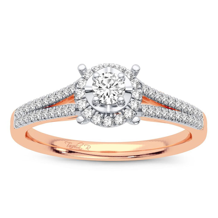 Romantic 14k Rose Gold Lab Diamond Promise Ring (0.25CT)