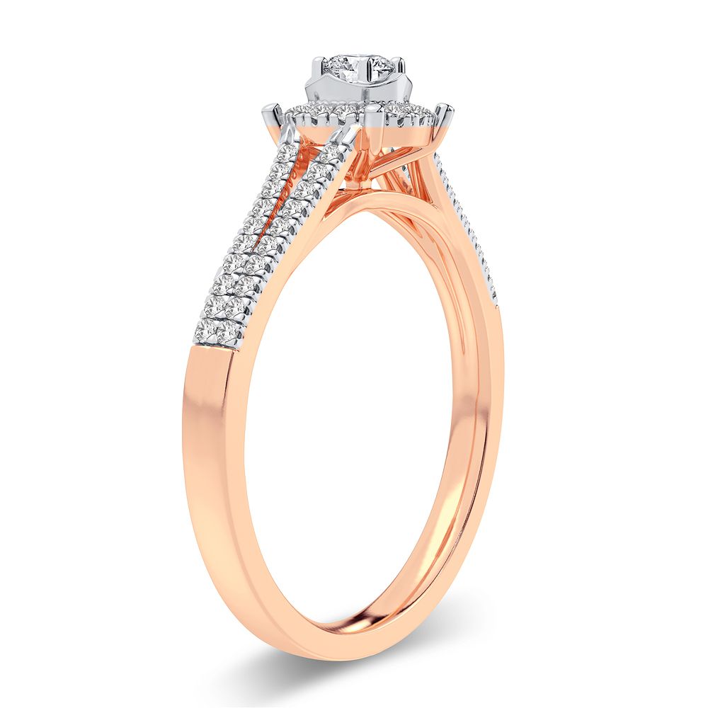 Romantic 14k Rose Gold Lab Diamond Promise Ring (0.25CT)
