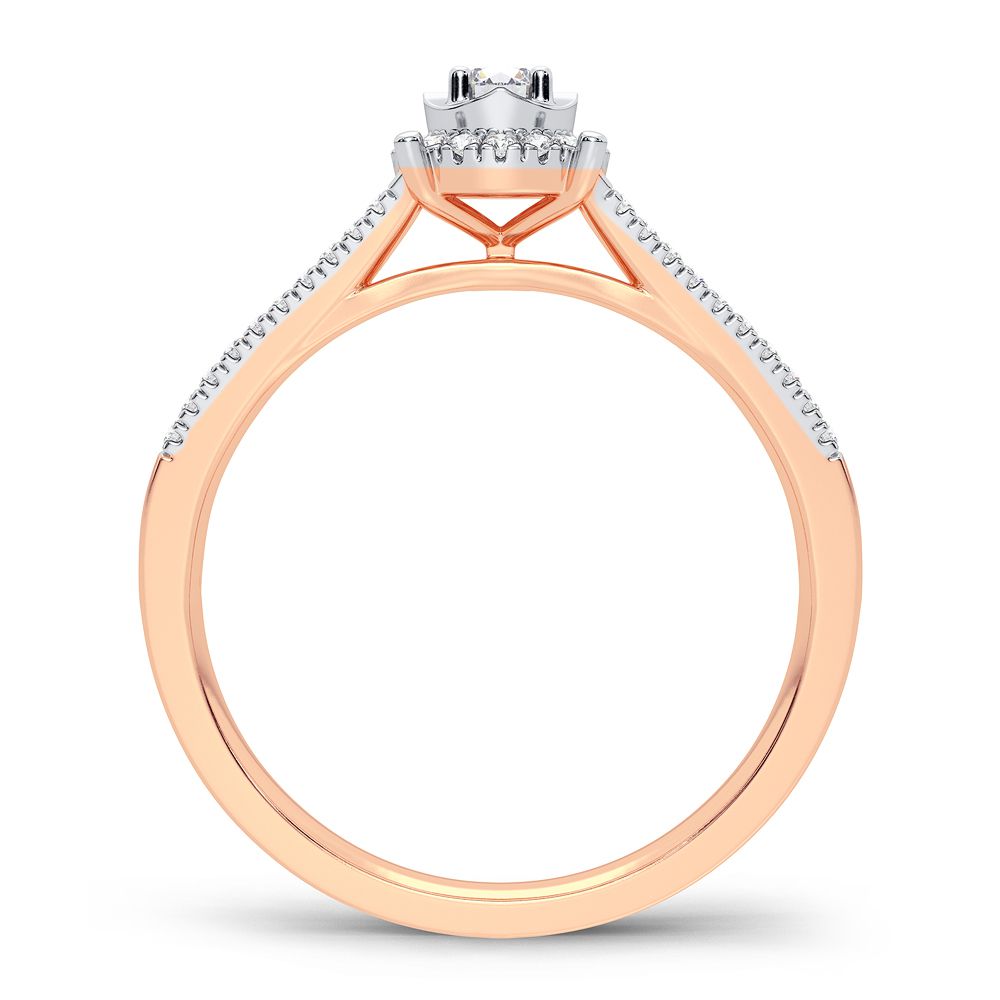 Romantic 14k Rose Gold Lab Diamond Promise Ring (0.25CT)