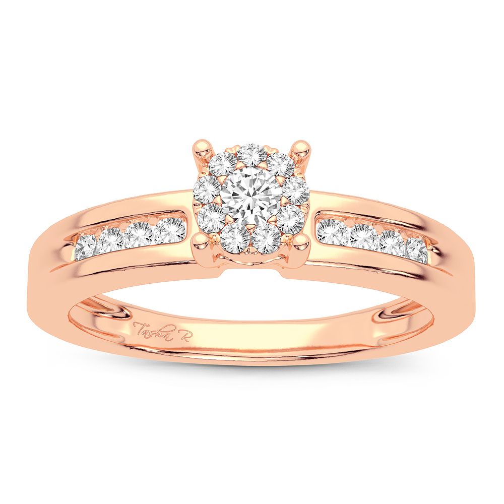 Romantic 14K Rose Gold Lab Diamond Promise Ring (0.25CT)