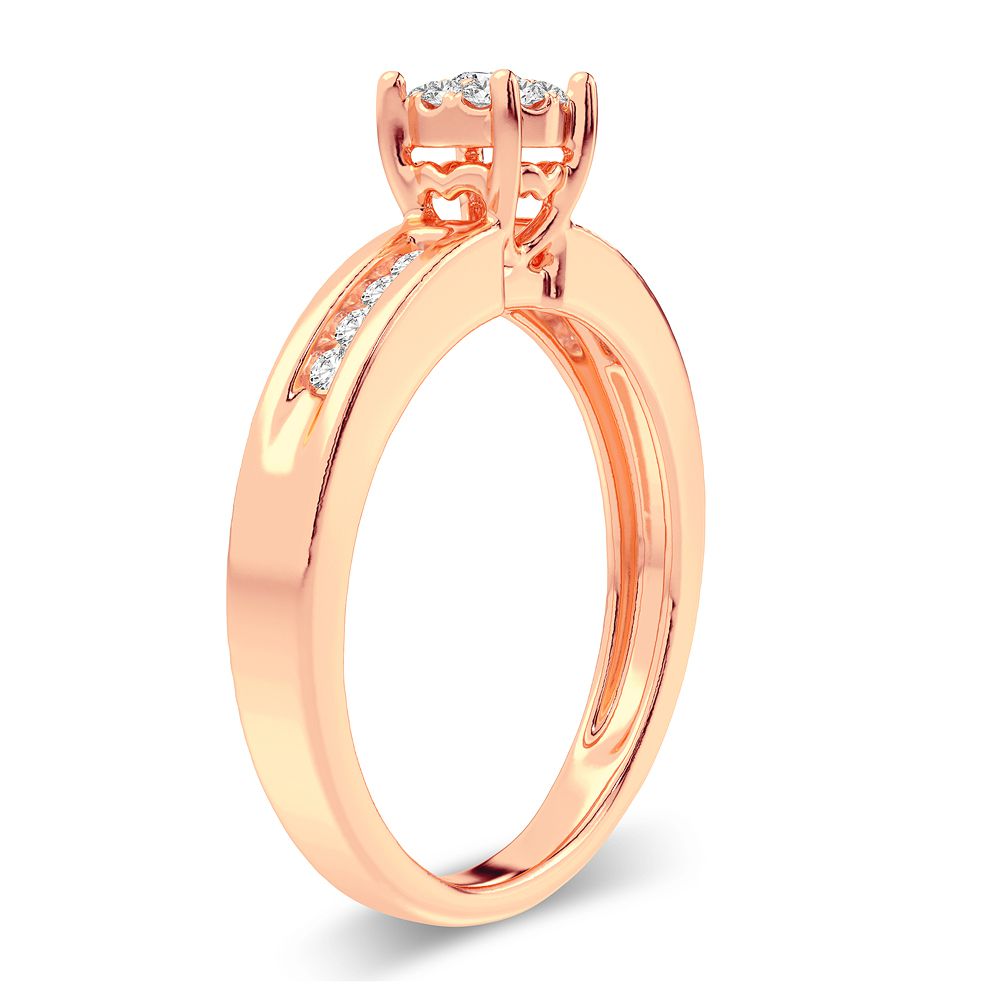 Romantic 14K Rose Gold Lab Diamond Promise Ring (0.25CT)