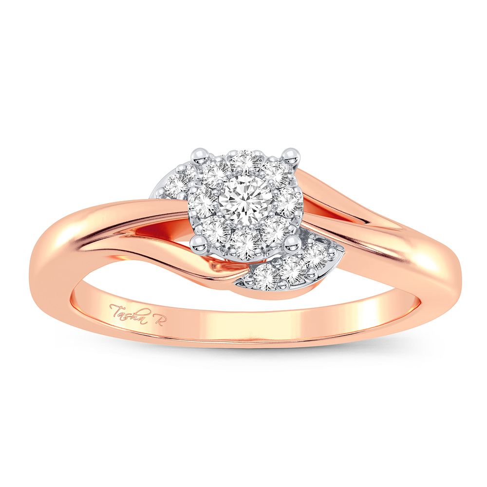 Romantic 14k Rose Gold Lab Diamond Promise Ring (0.11CT)