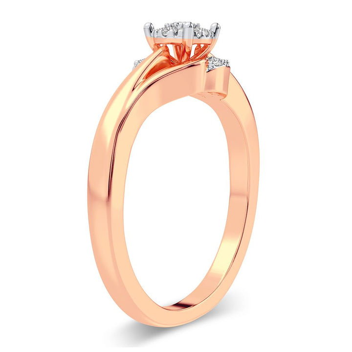 Romantic 14k Rose Gold Lab Diamond Promise Ring (0.11CT)