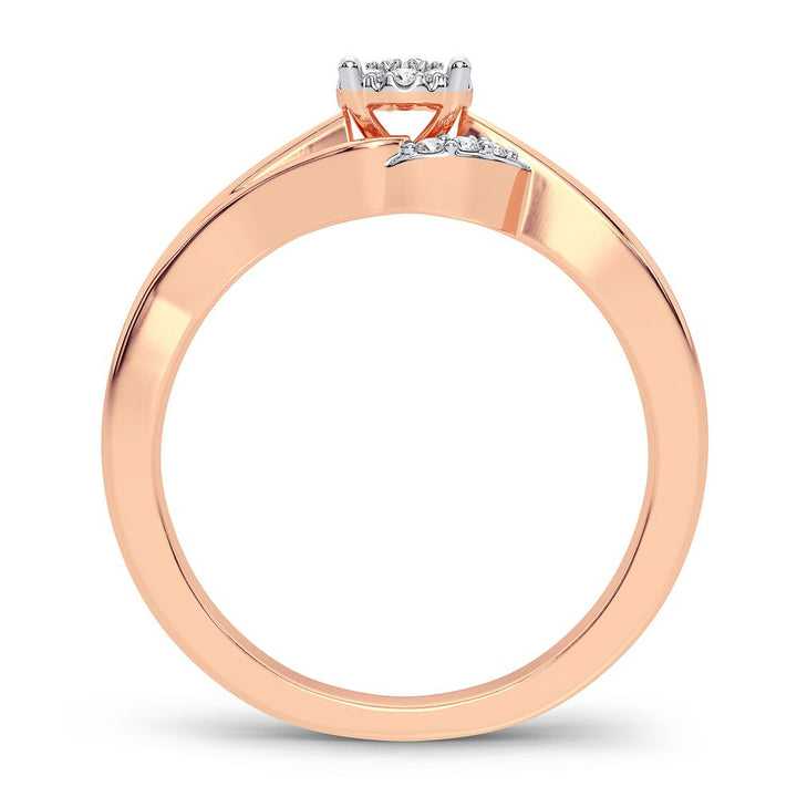 Romantic 14k Rose Gold Lab Diamond Promise Ring (0.11CT)