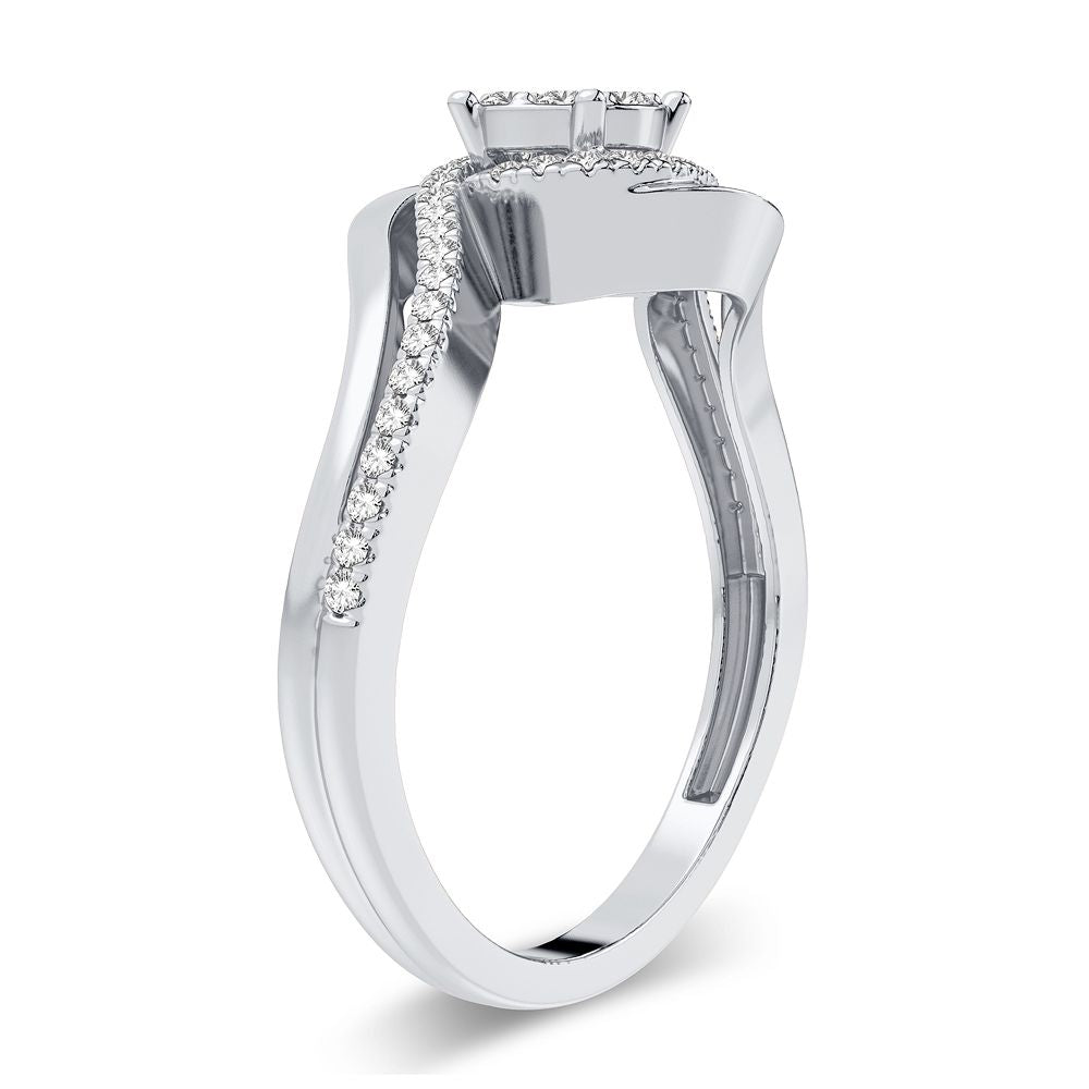 Sparkling 14k White Gold 0.25CT Lab Diamond Ring