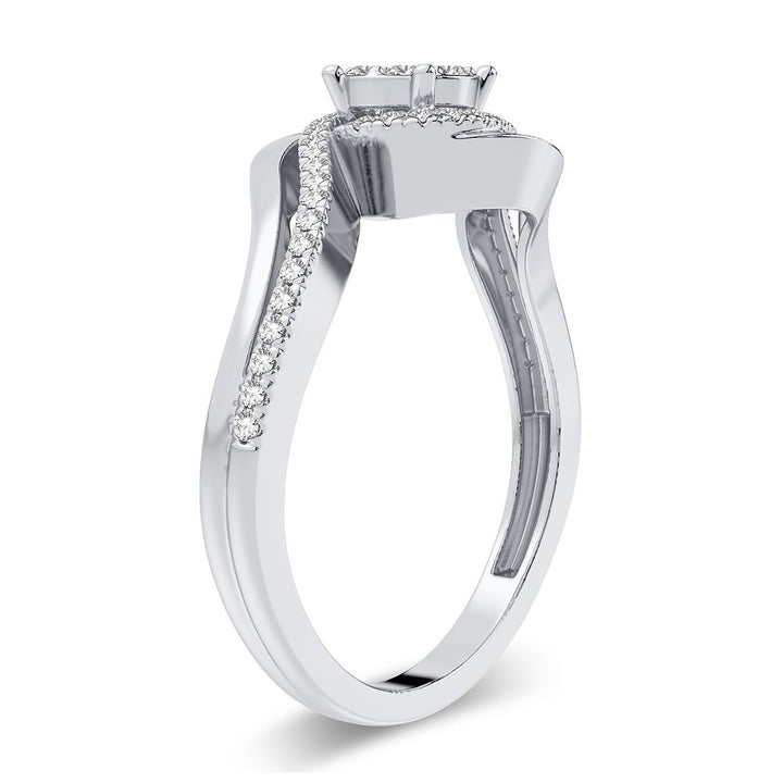 Sparkling 14k White Gold 0.25CT Lab Diamond Ring