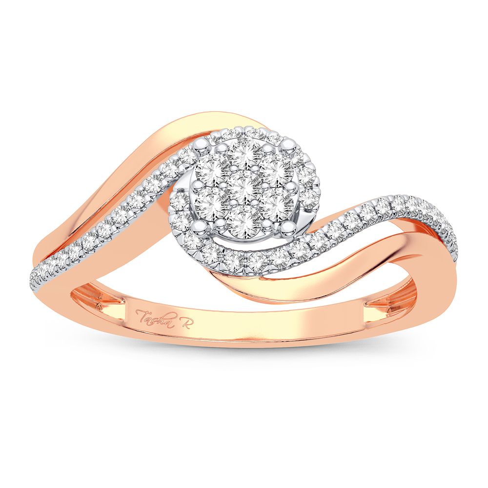 Chic 14k Rose Gold 0.25CT Lab Diamond Womens Ring