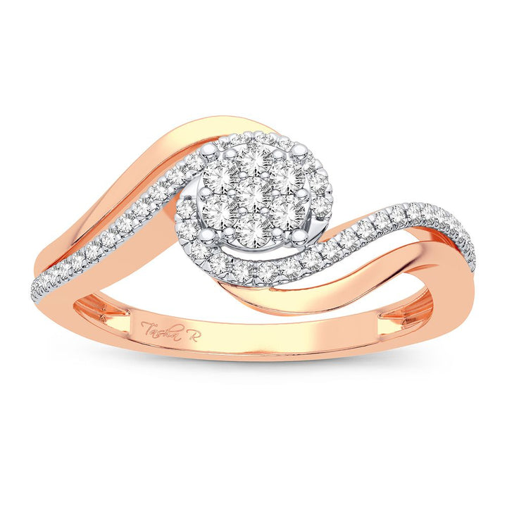 Chic 14k Rose Gold 0.25CT Lab Diamond Womens Ring