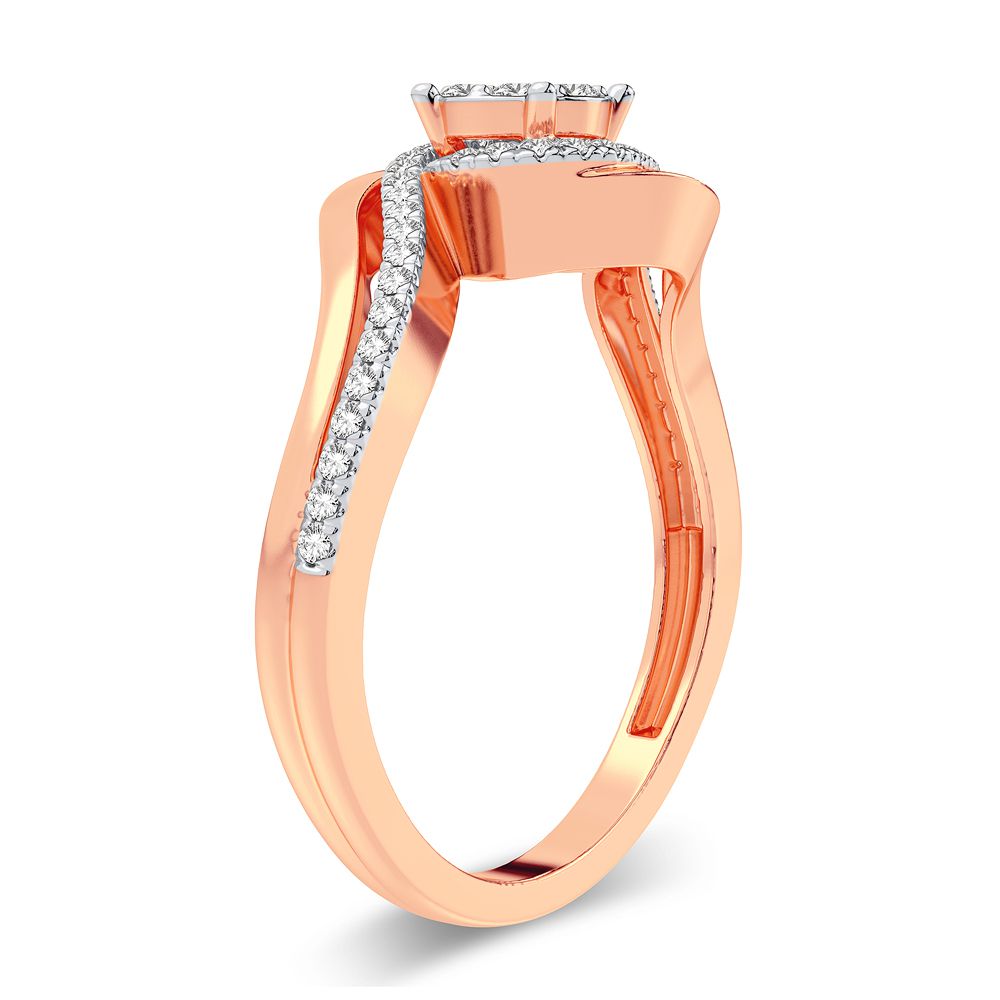 Chic 14k Rose Gold 0.25CT Lab Diamond Womens Ring