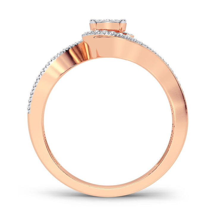 Chic 14k Rose Gold 0.25CT Lab Diamond Womens Ring