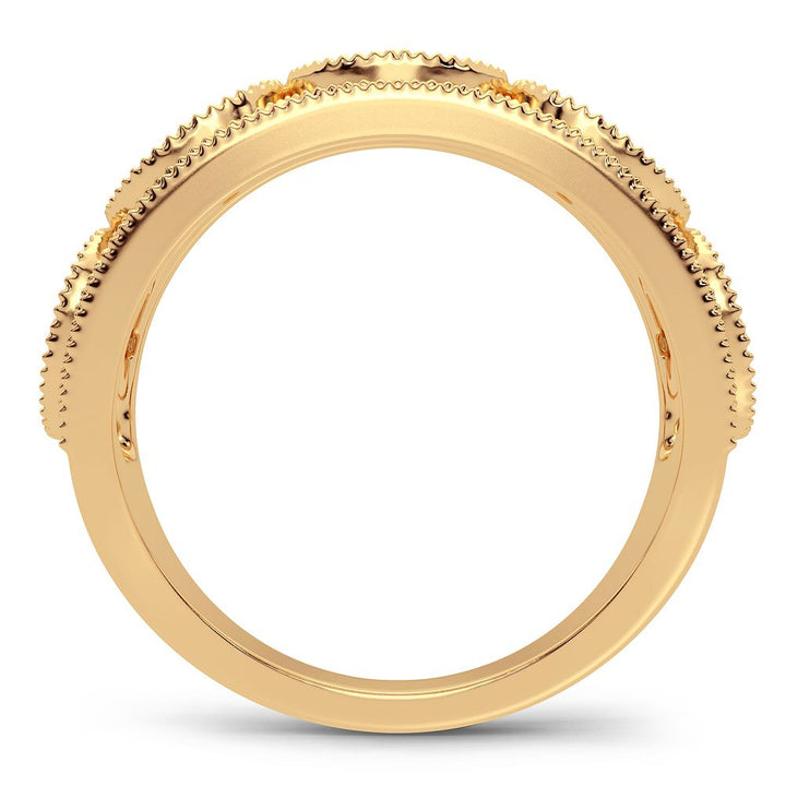 14K Yellow Gold 0.20CT Lab Diamond Womens Fashion Ring