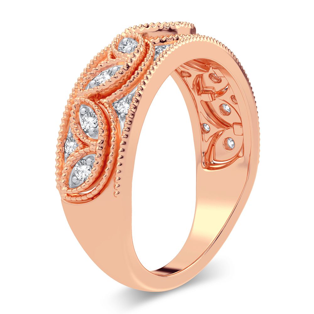 Chic 14k Rose Gold 0.20CT Lab Diamond Womens Ring
