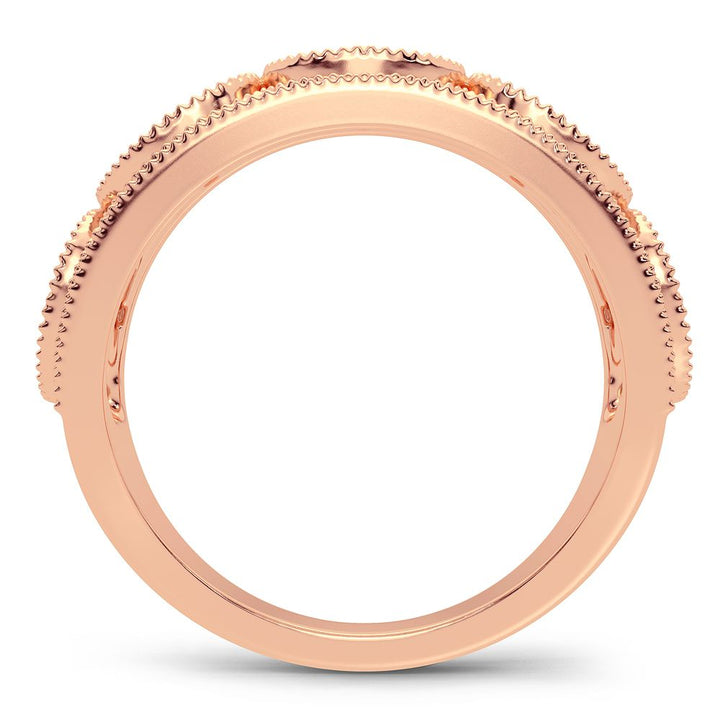 Chic 14k Rose Gold 0.20CT Lab Diamond Womens Ring