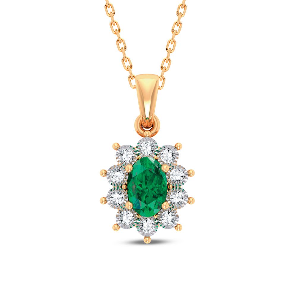 10K Yellow Gold Lab Diamond Pendant for Modern Women