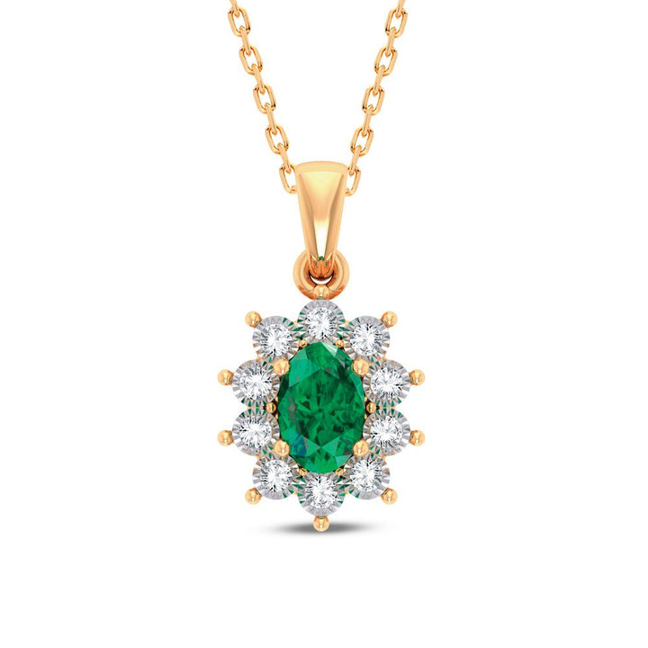 10K Yellow Gold Lab Diamond Pendant for Modern Women