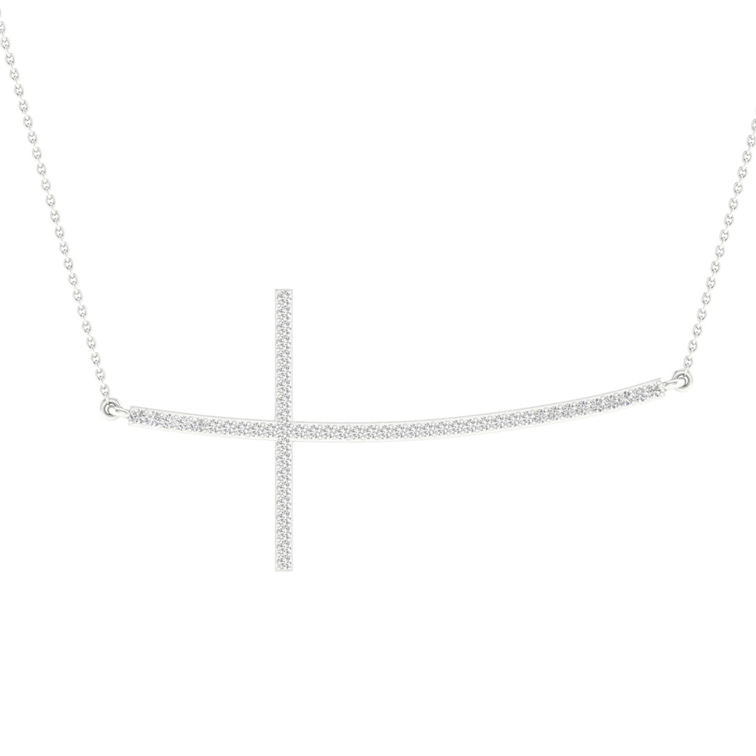 Chic White Gold 0.15ct Lab Diamond Womens Necklace