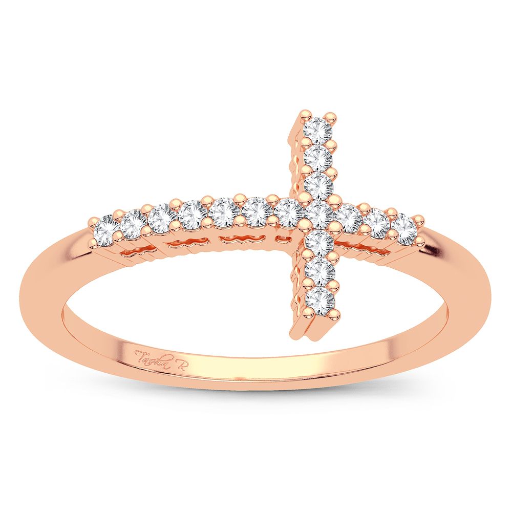 Chic 14k Rose Gold 0.11CT Lab Diamond Ring