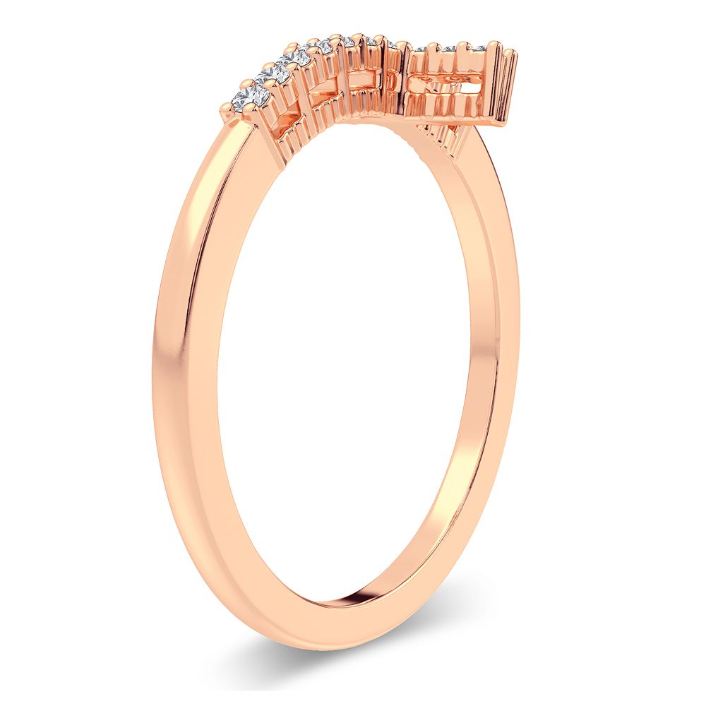 Chic 14k Rose Gold 0.11CT Lab Diamond Ring