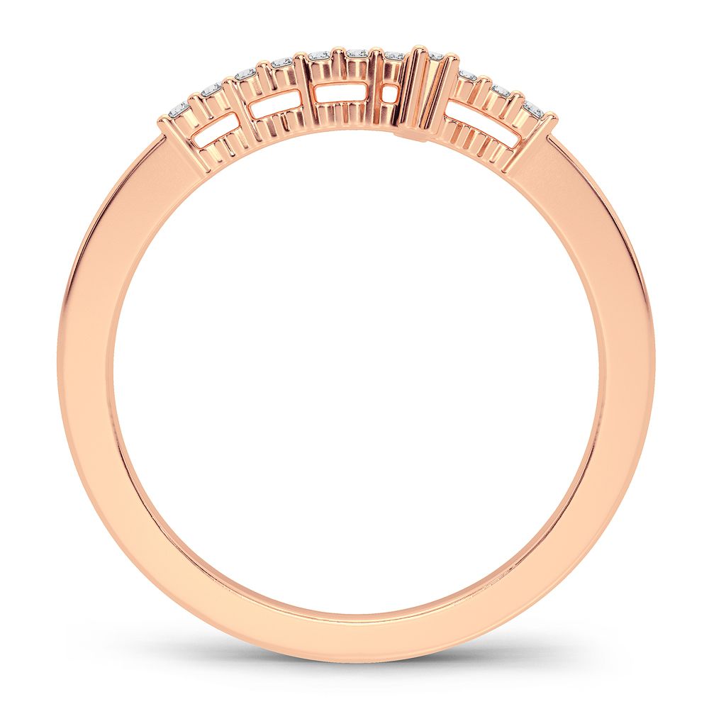 Chic 14k Rose Gold 0.11CT Lab Diamond Ring