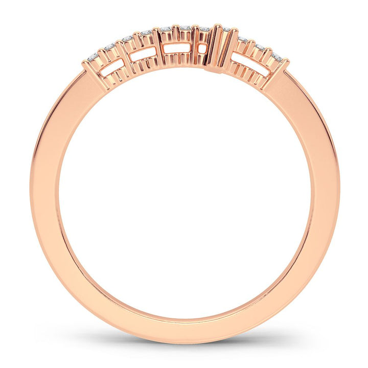Chic 14k Rose Gold 0.11CT Lab Diamond Ring