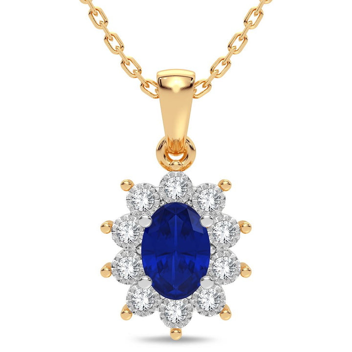 10K Yellow Gold 0.05CT Lab Diamond Pendant for Women