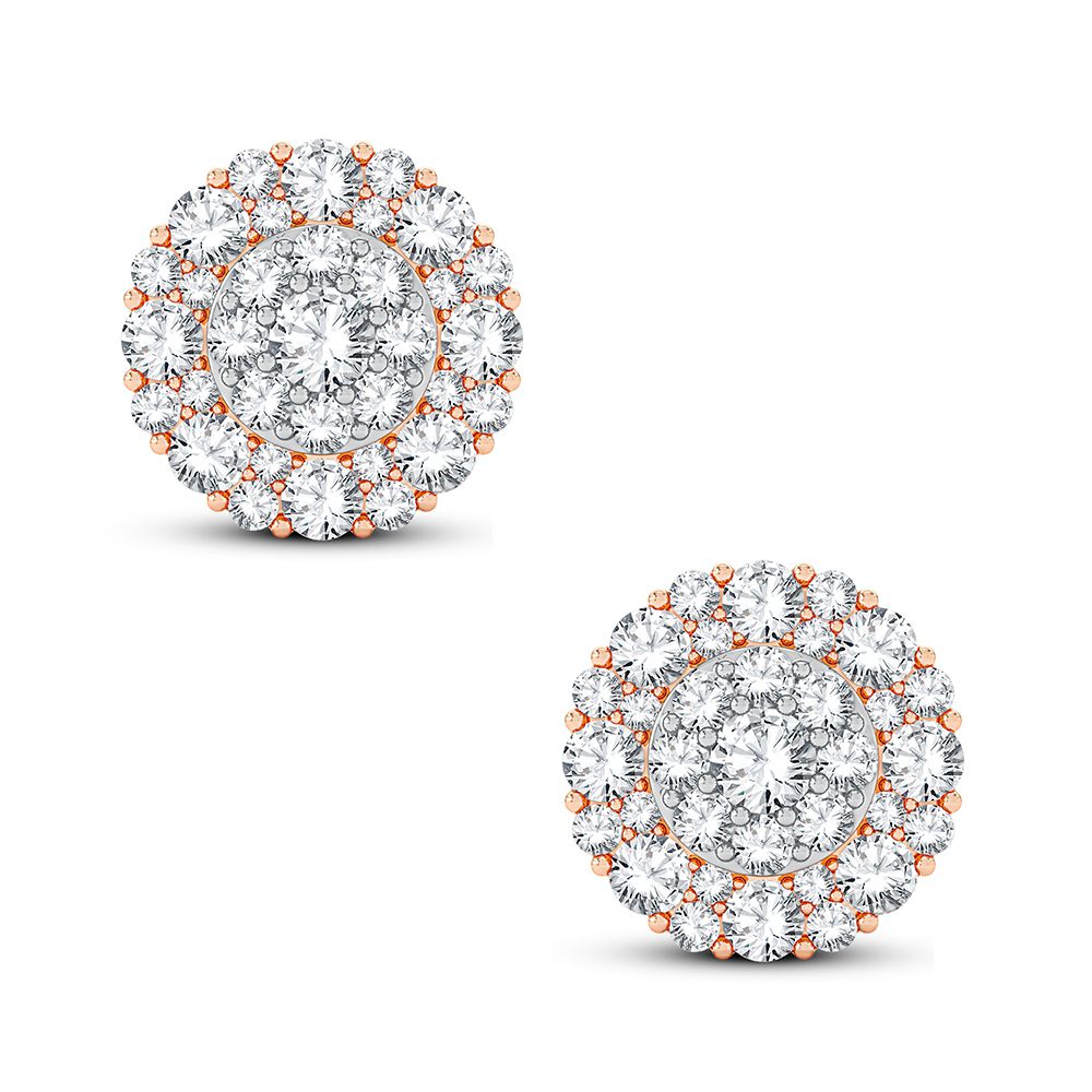 Chic 14k Rose Gold 0.50CT Lab Diamond Earring Pair