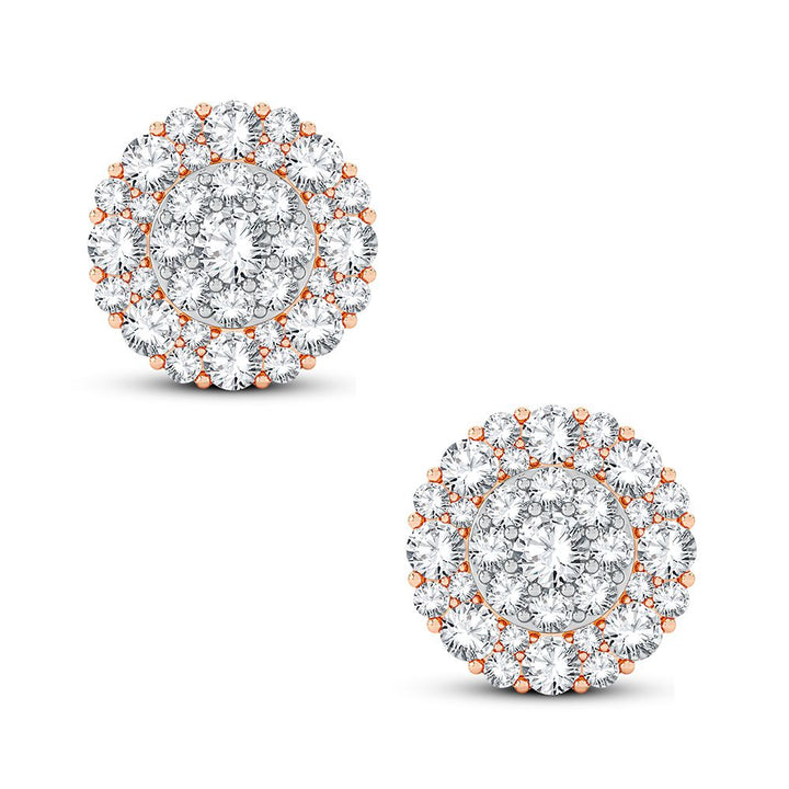 Chic 14k Rose Gold 0.50CT Lab Diamond Earring Pair
