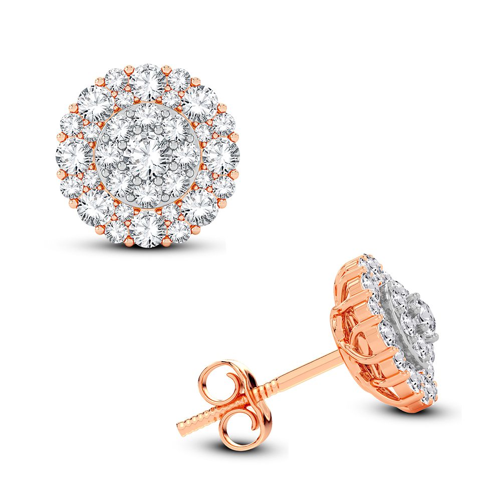 Chic 14k Rose Gold 0.50CT Lab Diamond Earring Pair