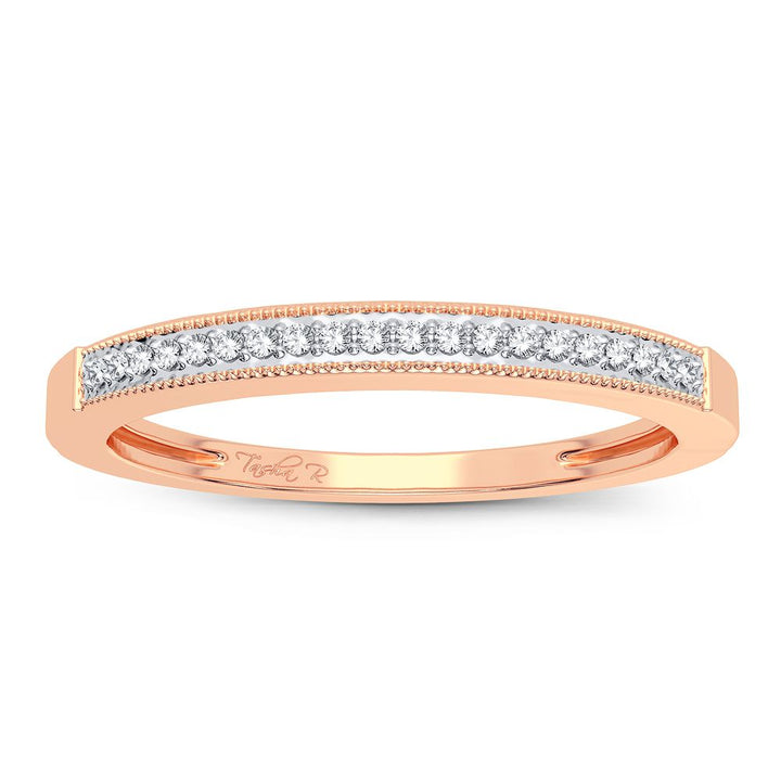 Delicate 10k Rose Gold Lab Diamond Womens Band