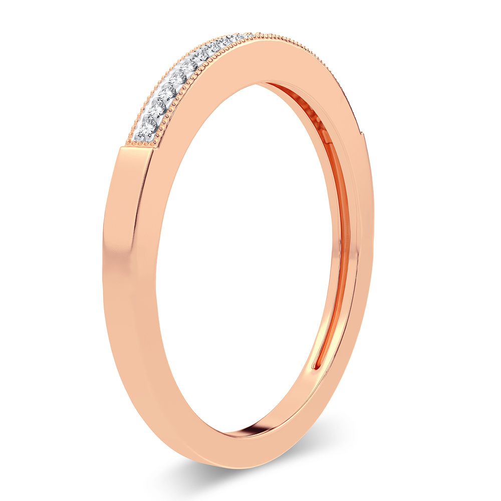 Delicate 10k Rose Gold Lab Diamond Womens Band