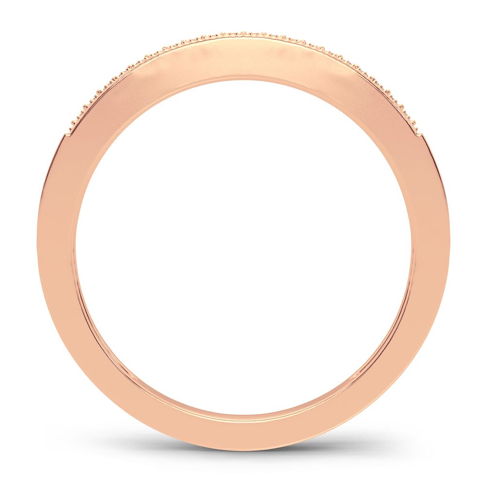 Delicate 10k Rose Gold Lab Diamond Womens Band