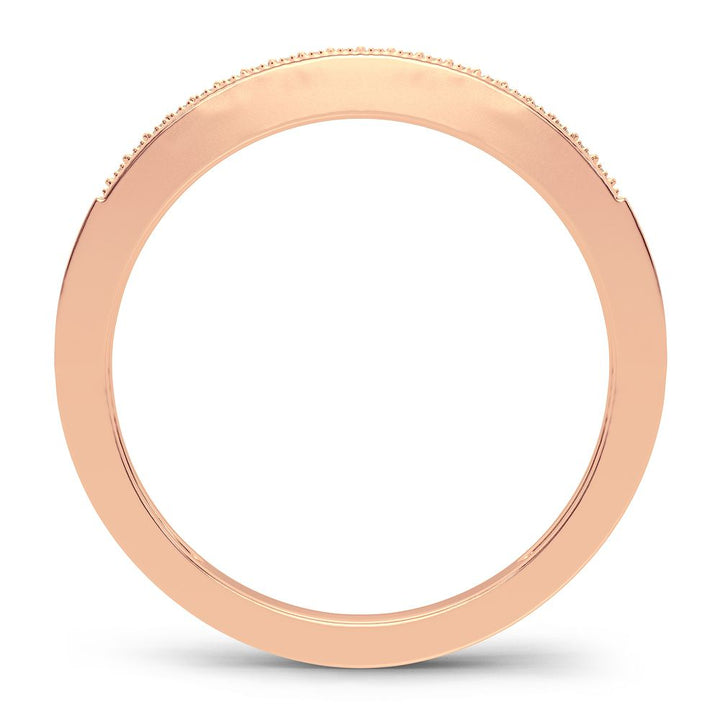 Delicate 10k Rose Gold Lab Diamond Womens Band