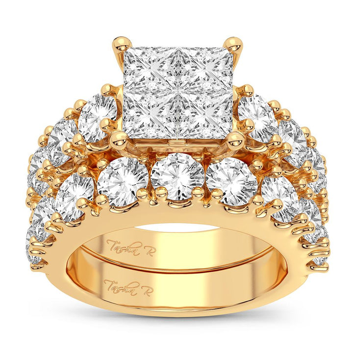 14K Yellow Gold 4.03CT Lab Diamond Womens Bridal Ring