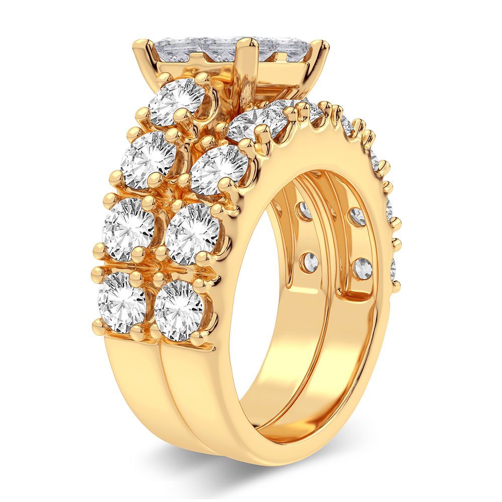 14K Yellow Gold 4.03CT Lab Diamond Womens Bridal Ring