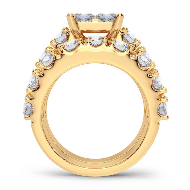 14K Yellow Gold 4.03CT Lab Diamond Womens Bridal Ring
