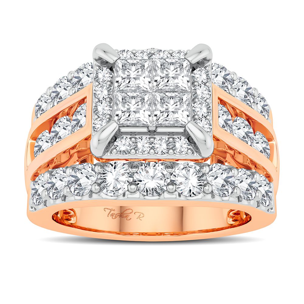 Romantic 14k Rose Gold Lab Diamond Engagement Ring 3CT
