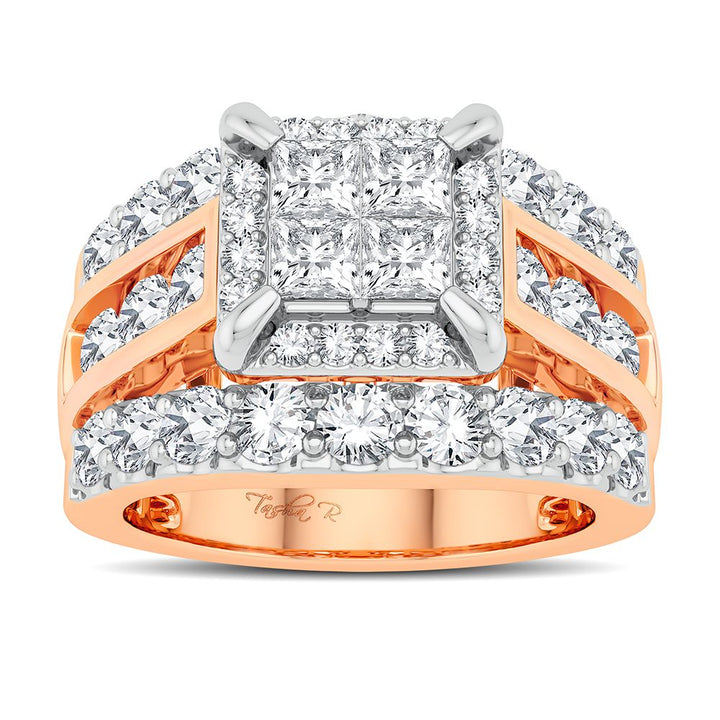 Romantic 14k Rose Gold Lab Diamond Engagement Ring 3CT