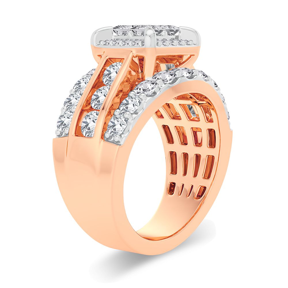 Romantic 14k Rose Gold Lab Diamond Engagement Ring 3CT