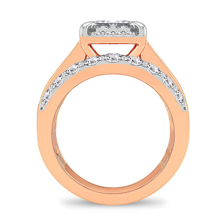 Romantic 14k Rose Gold Lab Diamond Engagement Ring 3CT