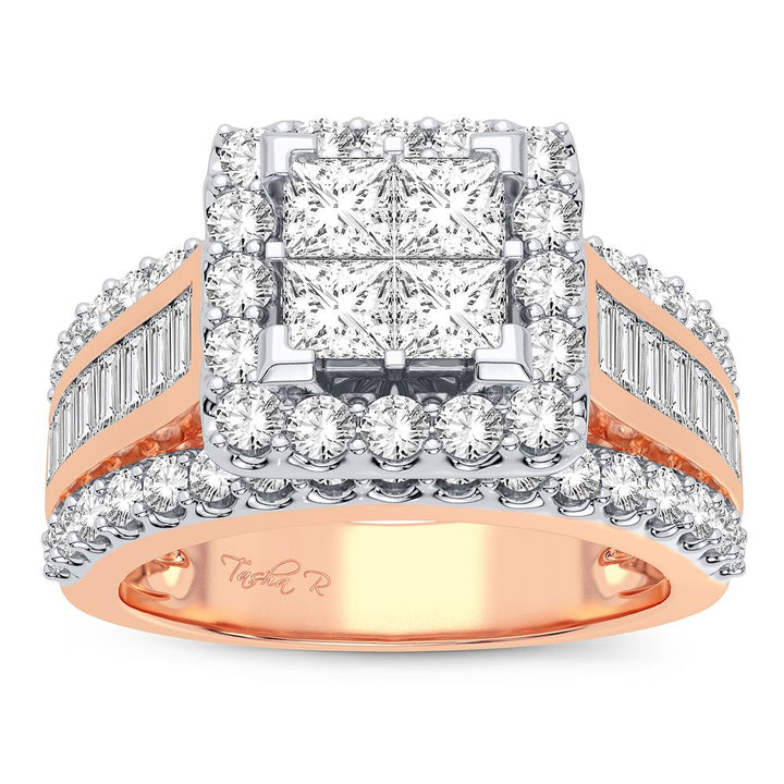 Romantic 14k Rose Gold Lab Diamond Engagement Ring (2.15CT)