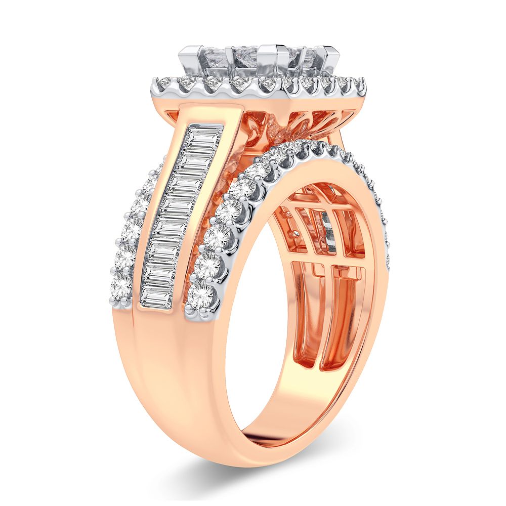 Romantic 14k Rose Gold Lab Diamond Engagement Ring (2.15CT)