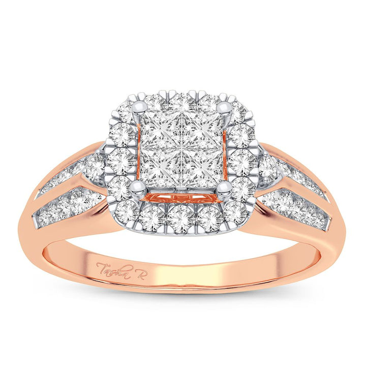Romantic 14k Rose Gold Lab Diamond Engagement Ring