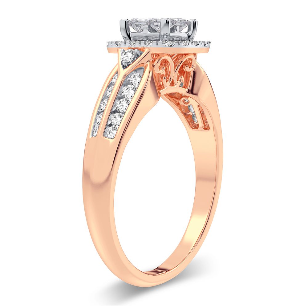 Romantic 14k Rose Gold Lab Diamond Engagement Ring