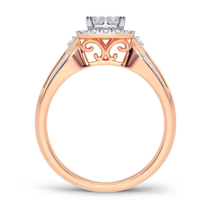 Romantic 14k Rose Gold Lab Diamond Engagement Ring