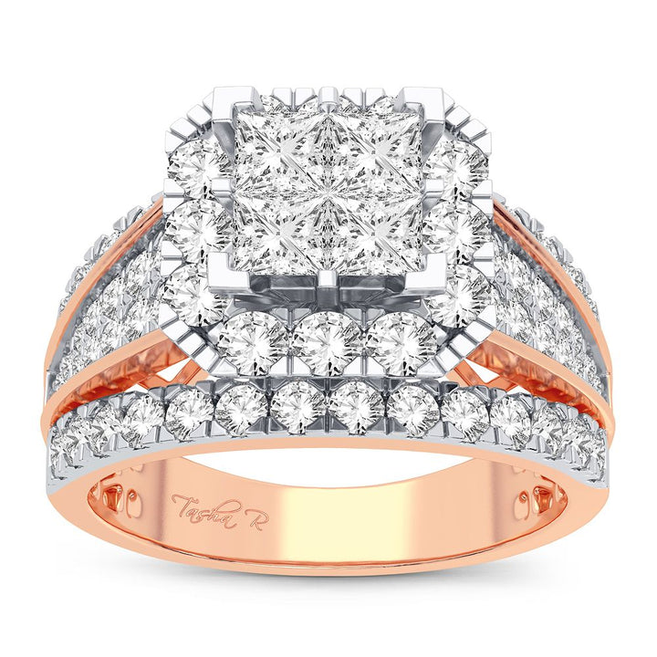 Romantic 14k Rose Gold 2CT Lab Diamond Engagement Ring