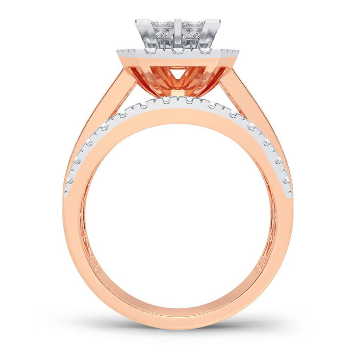 Romantic 14k Rose Gold 2CT Lab Diamond Engagement Ring