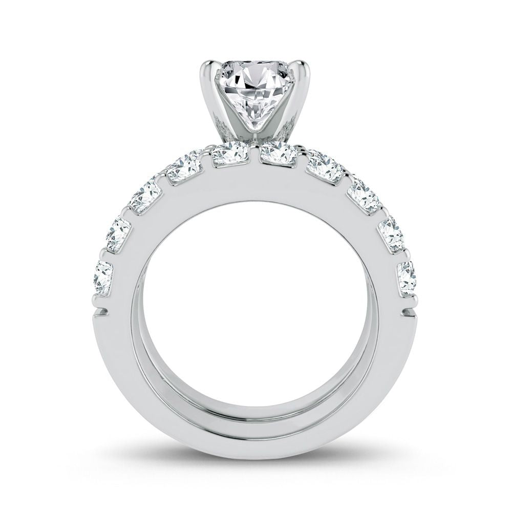 14k White Gold 2ct Lab Diamond Engagement Ring Semi Mount